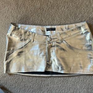 Solado metallic asymmetrical mini skirt